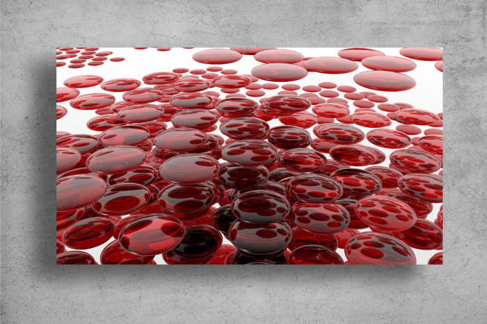 Tapet Premium Canvas - Picaturi rosii abstract 3d [2]