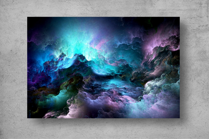 Tapet Premium Canvas - Pictura abstracta cu nuante de albastru [2]