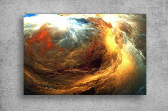 Tapet Premium Canvas - Pictura abstracta cu nuante de auriu [2]