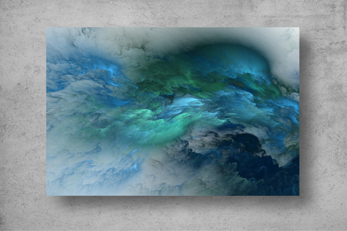 Tapet Premium Canvas - Pictura abstracta cu nuante de bleu [2]