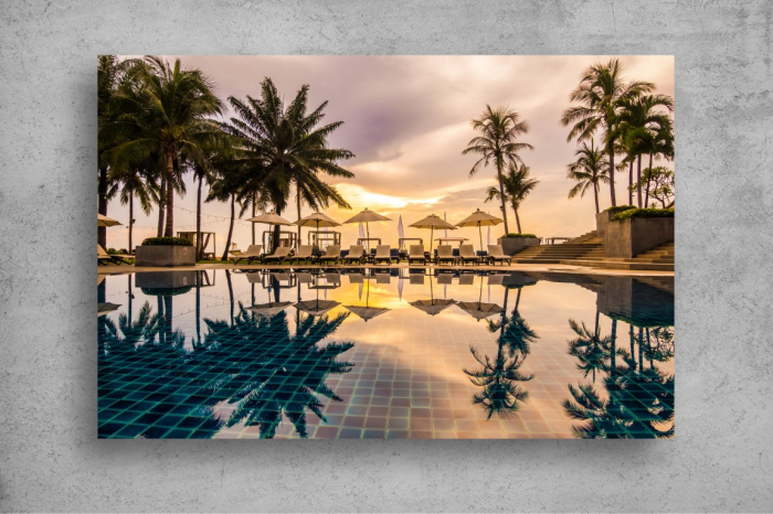 Tapet Premium Canvas - Piscina in statiunea de lux [2]