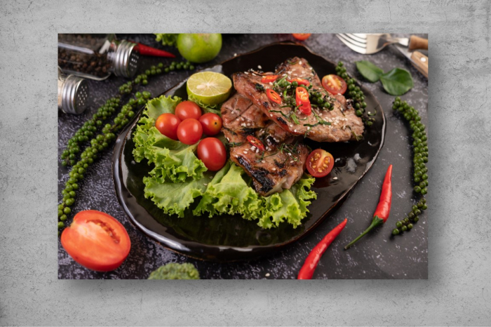 Tapet Premium Canvas - Platou de porc cu legume [2]