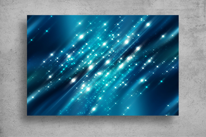 Tapet Premium Canvas - Puncte de lumina pe fundalul albastru abstract [2]