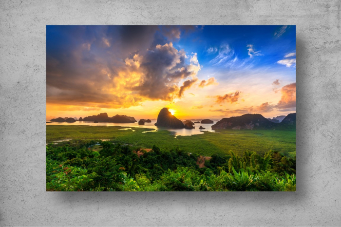 Tapet Premium Canvas - Rasaritul printre stanci in Thailanda [2]