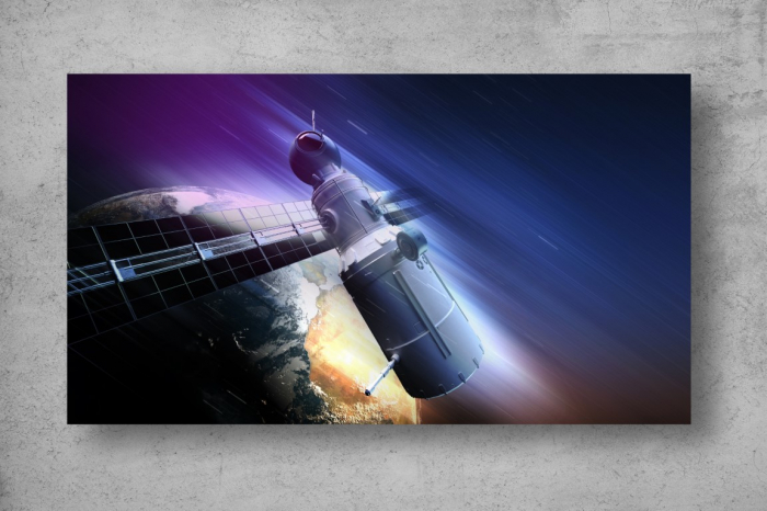 Tapet Premium Canvas - Satelit prin spatiu si pamantul [2]