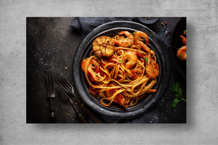 Tapet Premium Canvas - Spaghete cu creveti [2]