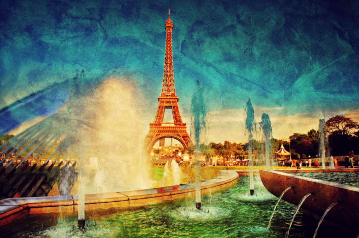 Tapet Premium Canvas - Turnul Eiffel vintage [2]