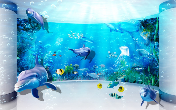 Tapet Premium Canvas - Viata in ocean abstract [2]