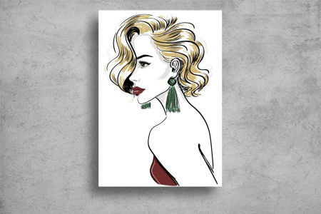 Tablou Canvas - Abstract femeie cu cercei [1]