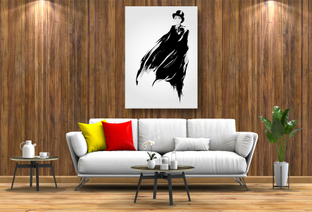 Tablouri canvas - Portrete Artistice - Tablou Canvas - Abstract femeie cu joben