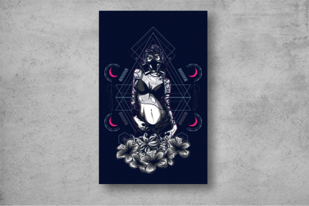 Tablou Canvas - Abstract femeie-cu-masca [1]