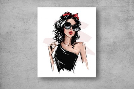 Tablou Canvas - Abstract femeie cu ochelari de soare [3]