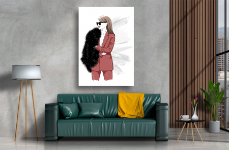Tablouri canvas - Portrete Artistice - Tablou Canvas - Abstract femeie in costum