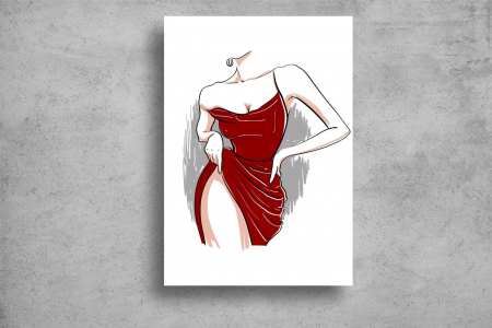 Tablou Canvas - Abstract rochie grena sexy [1]