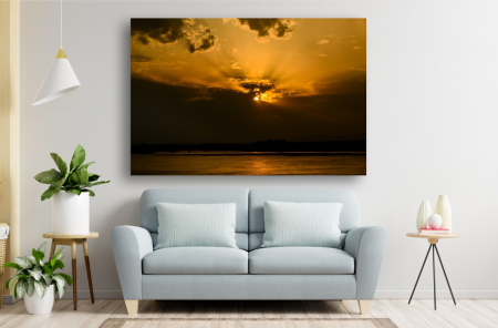 Tablouri Canvas cu peisaje - Tablou Canvas - Apusul deasupra Dunarii