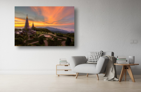 Tablouri Canvas cu peisaje - Tablou Canvas - Apusul peste gradina