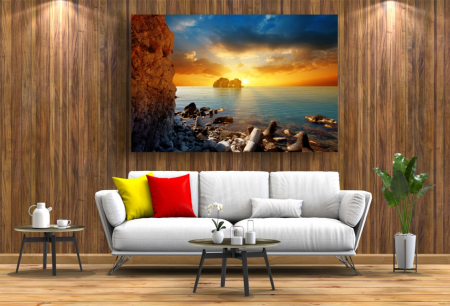 Tablouri Canvas cu peisaje - Tablou Canvas - Apusul printre stanci
