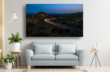 Tablouri Canvas cu peisaje - Tablou Canvas - Autostrada pe timpul noptii
