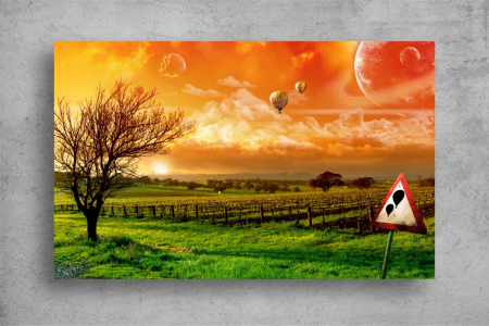 Tablou Canvas - Baloane soare si planete [1]