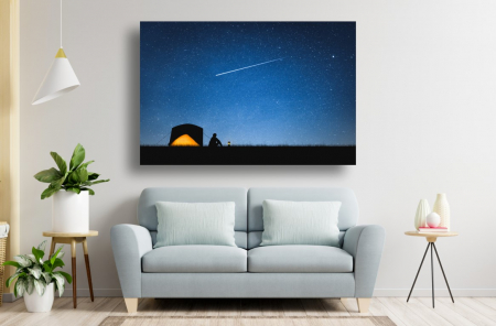 Tablouri Canvas - Univers - Tablou Canvas - Calatorul cu cortul sub stelele noptii