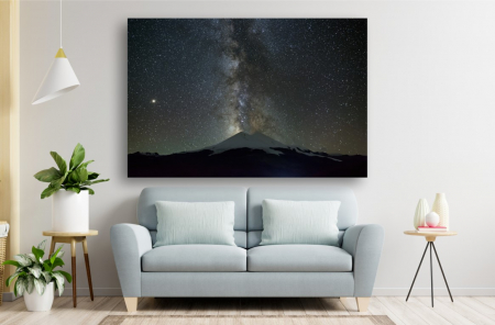 Tablouri Canvas cu peisaje - Tablou Canvas - Calea lactee deasupra muntelui Elbrus