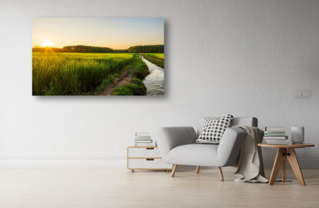 Tablouri Canvas cu peisaje - Tablou Canvas - Campul de orez la rasarit