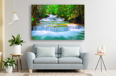 Tablouri Canvas cu peisaje - Tablou Canvas - Cascada in trepte din padure