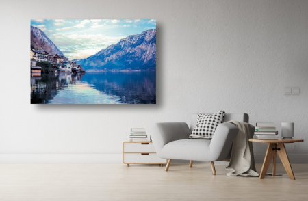 Tablouri Canvas Urbane - Tablou Canvas - Casele de la malul lacului