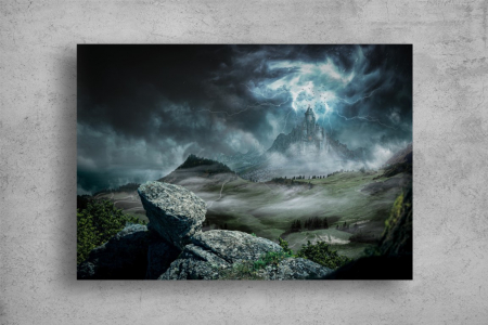 Tablou Canvas - Castelul si fulgerele abstract [1]