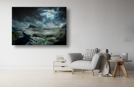 Tablouri Canvas cu peisaje - Tablou Canvas - Castelul si fulgerele abstract