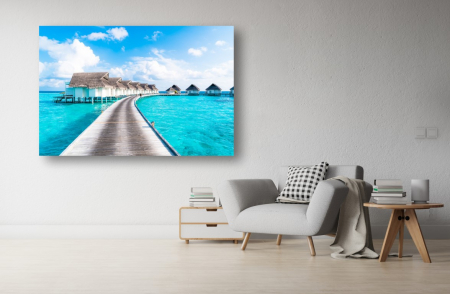 Tablouri Canvas cu peisaje - Tablou Canvas - Casute la mare in Maldive