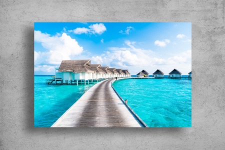Tablou Canvas - Casute la mare in Maldive [1]