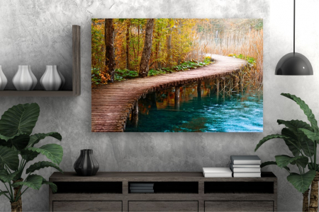 Tablouri Canvas cu peisaje - Tablou Canvas - Drumul de langa apa