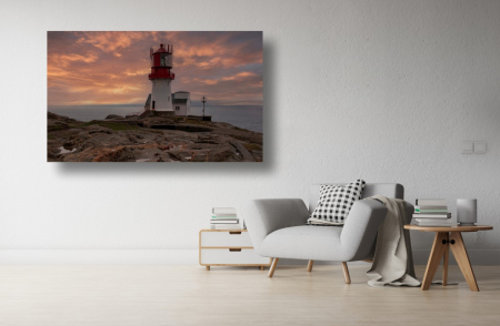 Tablouri Canvas cu peisaje - Tablou Canvas - Farul de pe tarm la apus