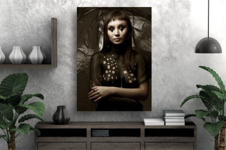 Tablouri canvas - Portrete Artistice - Tablou Canvas - Fata cu machiaj