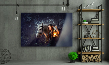 Tablouri canvas - Portrete Artistice - Tablou Canvas - Femeia si calul
