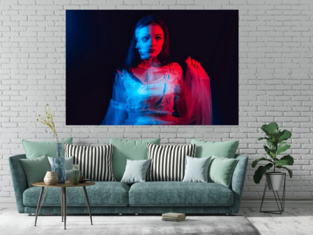 Tablouri Canvas Sexy - Tablou Canvas - Femeie portret in rochie