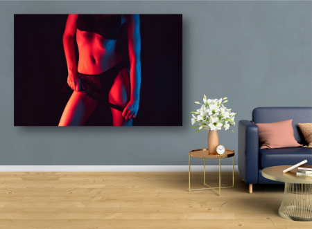 Tablouri Canvas Sexy - Tablou Canvas - Femeie sexy cu lenjerie si bici