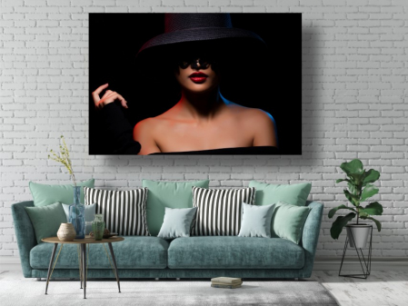 Tablouri Canvas Sexy - Tablou Canvas - Femeie sexy cu palarie