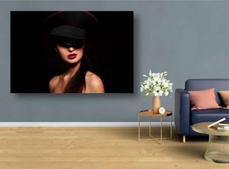 Tablouri Canvas Sexy - Tablou Canvas - Femeie sexy cu ruj rosu si palarie