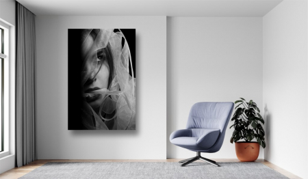 Tablouri Canvas Sexy - Tablou Canvas - Femeie sexy cu voal
