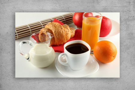 Tablouri Canvas Food - Tablou Canvas Food - Cafea cu suc si croasant