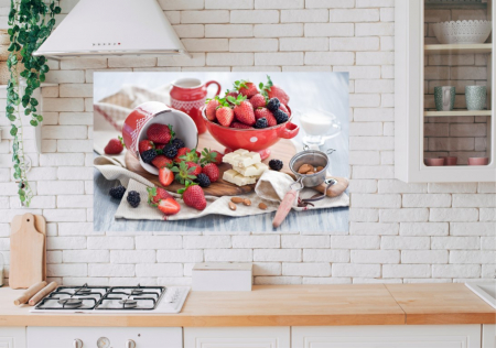 Tablou Canvas Food - Capsuni si ciocolata [1]