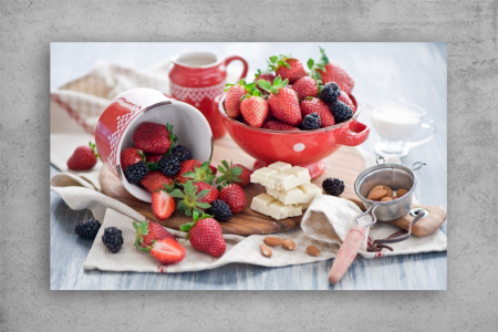 Tablouri Canvas Food - Tablou Canvas Food - Capsuni si ciocolata
