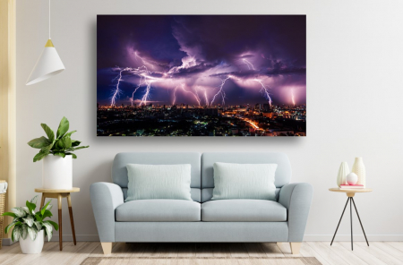 Tablouri Canvas Urbane - Tablou Canvas - Fulgere deasupra zgarie norilor