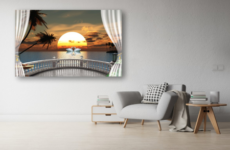 Tablouri Canvas cu peisaje - Tablou Canvas - Iubire la apus