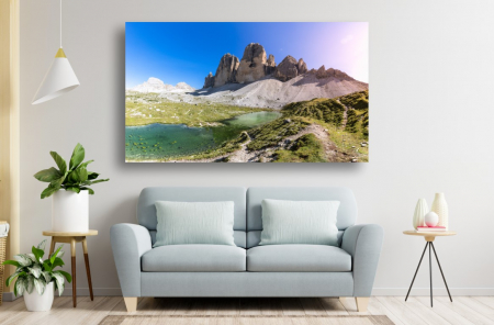 Tablouri Canvas cu peisaje - Tablou Canvas - Lacul de la poalele muntelui stancos
