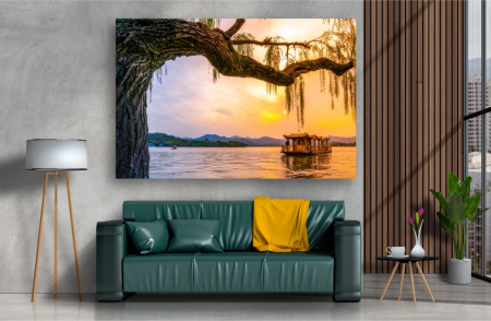 Tablouri Canvas cu peisaje - Tablou Canvas - Lacul din Hangzhou la apus