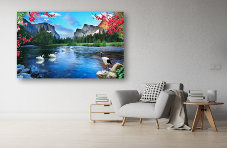 Tablouri Canvas cu peisaje - Tablou Canvas - Lacul lebedelor