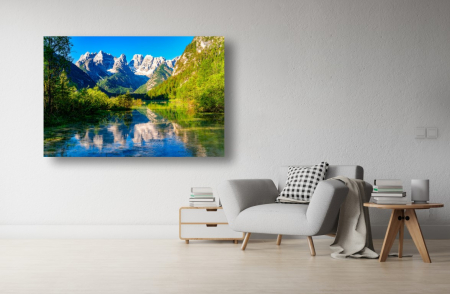 Tablouri Canvas cu peisaje - Tablou Canvas - Lacul, muntii si padurea